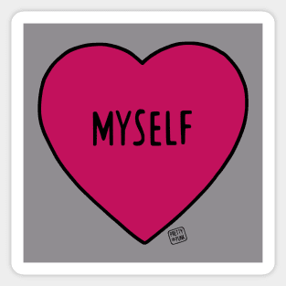 Myself Love Heart Sticker